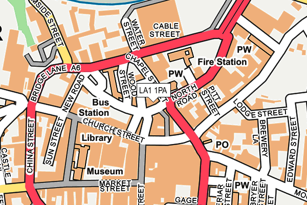 LA1 1PA map - OS OpenMap – Local (Ordnance Survey)