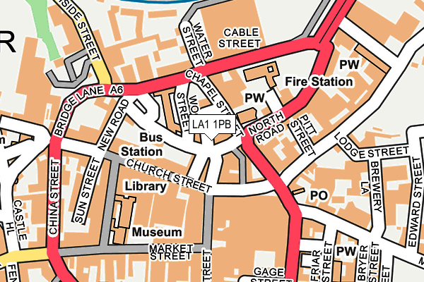 LA1 1PB map - OS OpenMap – Local (Ordnance Survey)