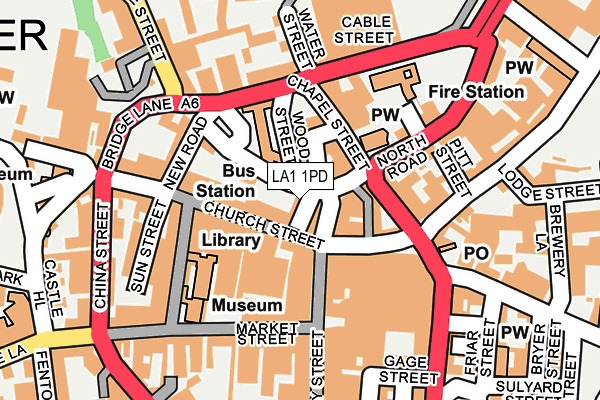 LA1 1PD map - OS OpenMap – Local (Ordnance Survey)