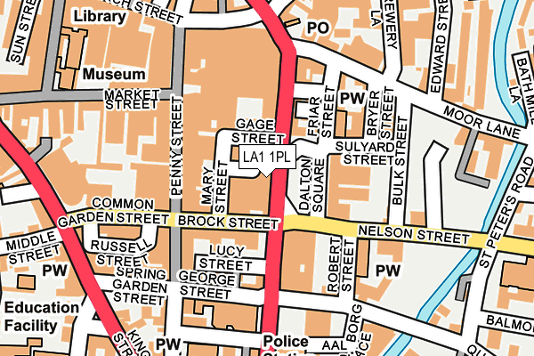 LA1 1PL map - OS OpenMap – Local (Ordnance Survey)