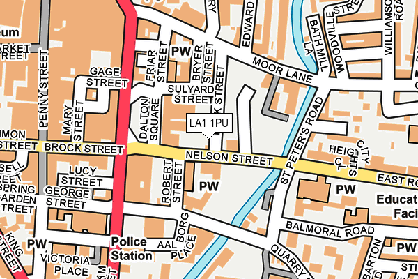 LA1 1PU map - OS OpenMap – Local (Ordnance Survey)