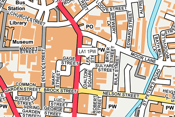 LA1 1PW map - OS OpenMap – Local (Ordnance Survey)
