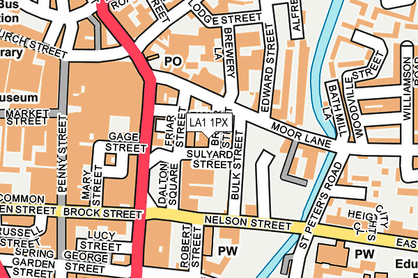 LA1 1PX map - OS OpenMap – Local (Ordnance Survey)