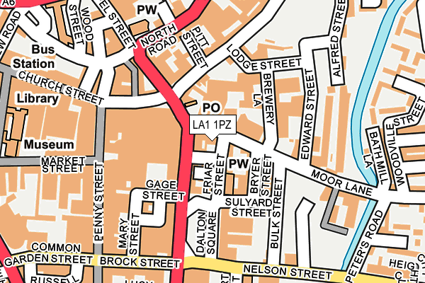 LA1 1PZ map - OS OpenMap – Local (Ordnance Survey)