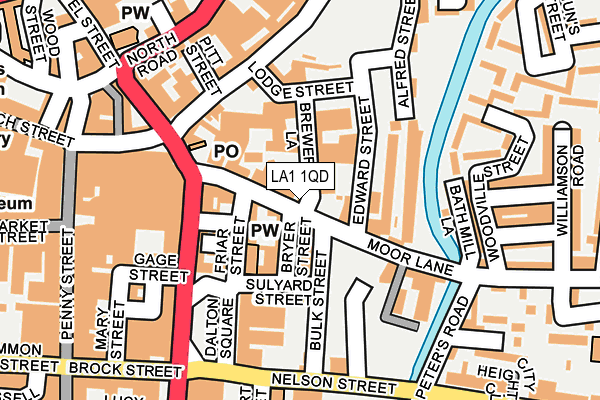 LA1 1QD map - OS OpenMap – Local (Ordnance Survey)