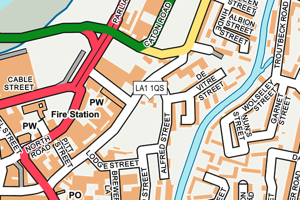 LA1 1QS map - OS OpenMap – Local (Ordnance Survey)