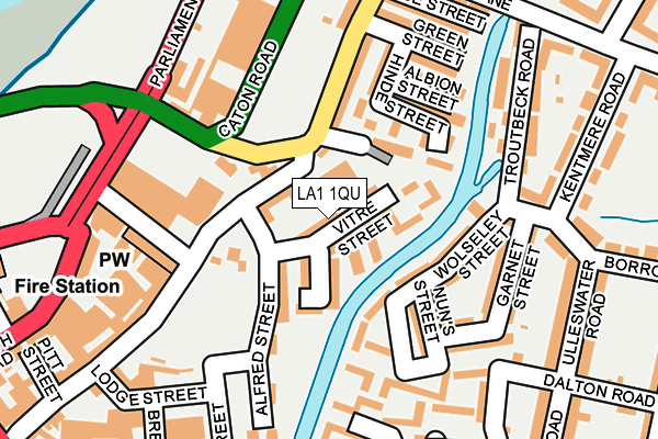 LA1 1QU map - OS OpenMap – Local (Ordnance Survey)