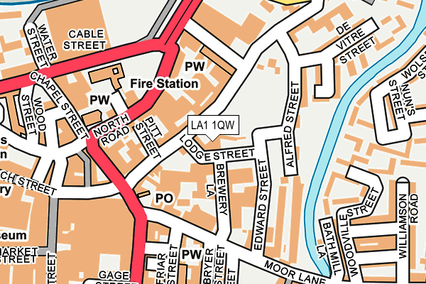 LA1 1QW map - OS OpenMap – Local (Ordnance Survey)
