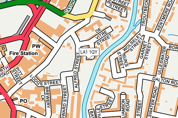 LA1 1QY map - OS OpenMap – Local (Ordnance Survey)