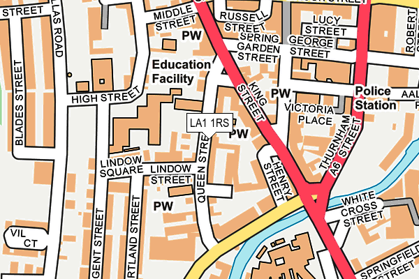 LA1 1RS map - OS OpenMap – Local (Ordnance Survey)