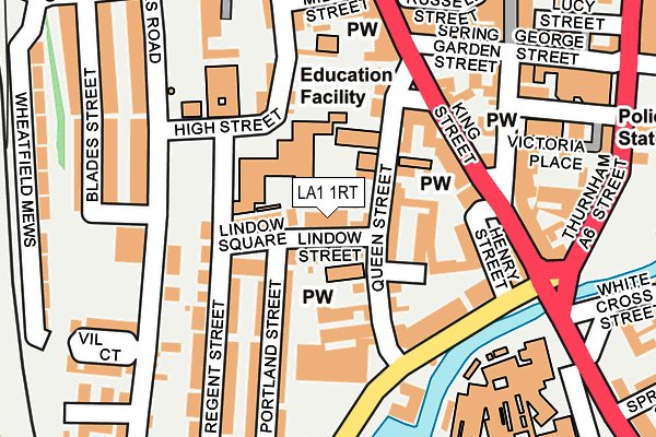 LA1 1RT map - OS OpenMap – Local (Ordnance Survey)