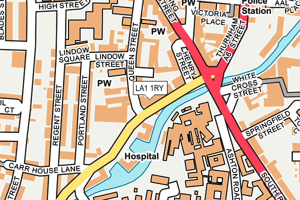 LA1 1RY map - OS OpenMap – Local (Ordnance Survey)