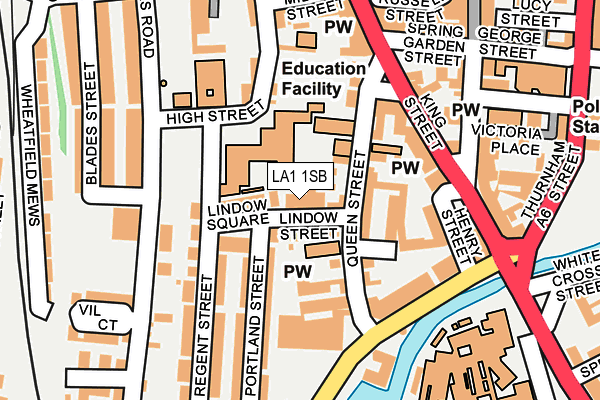 LA1 1SB map - OS OpenMap – Local (Ordnance Survey)