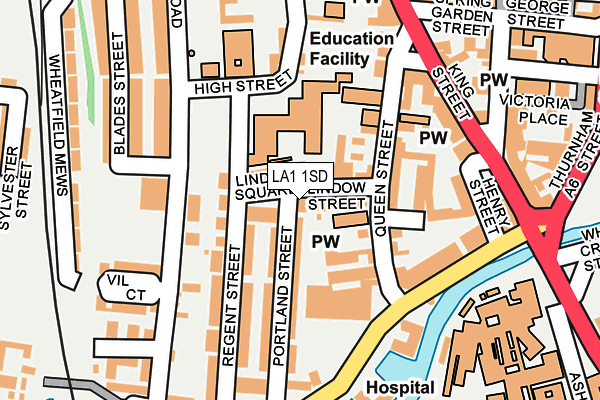 LA1 1SD map - OS OpenMap – Local (Ordnance Survey)