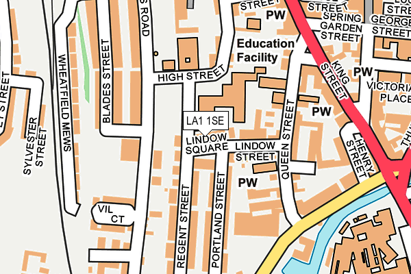 LA1 1SE map - OS OpenMap – Local (Ordnance Survey)
