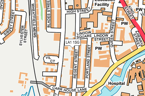 LA1 1SG map - OS OpenMap – Local (Ordnance Survey)