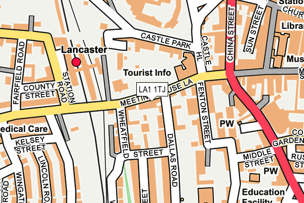 LA1 1TJ map - OS OpenMap – Local (Ordnance Survey)