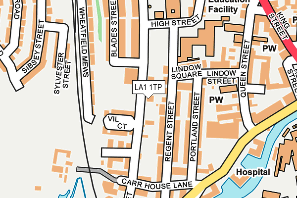 LA1 1TP map - OS OpenMap – Local (Ordnance Survey)