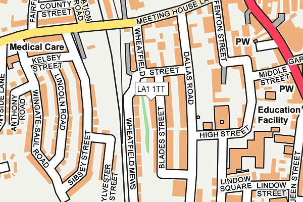 LA1 1TT map - OS OpenMap – Local (Ordnance Survey)