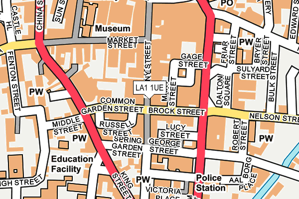 LA1 1UE map - OS OpenMap – Local (Ordnance Survey)