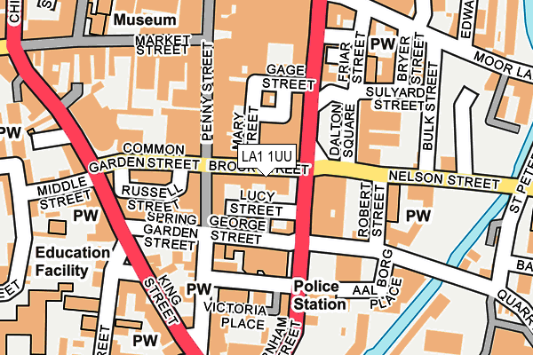 LA1 1UU map - OS OpenMap – Local (Ordnance Survey)