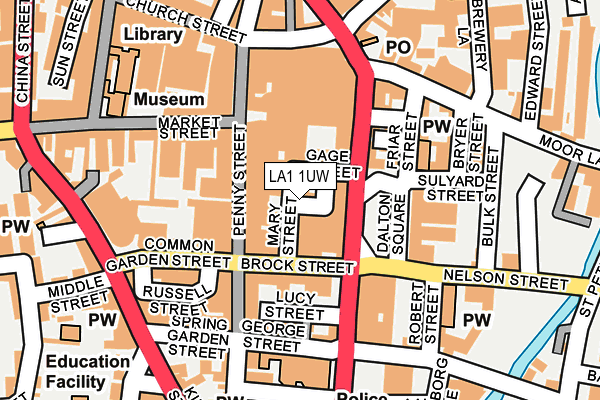 LA1 1UW map - OS OpenMap – Local (Ordnance Survey)