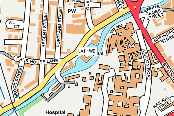 LA1 1WB map - OS OpenMap – Local (Ordnance Survey)