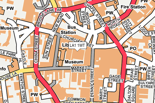 LA1 1WT map - OS OpenMap – Local (Ordnance Survey)