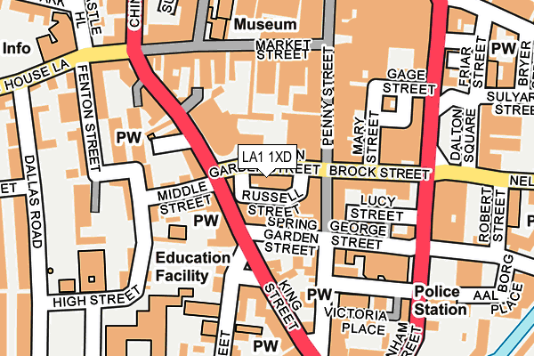 LA1 1XD map - OS OpenMap – Local (Ordnance Survey)