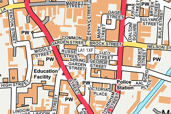 LA1 1XF map - OS OpenMap – Local (Ordnance Survey)