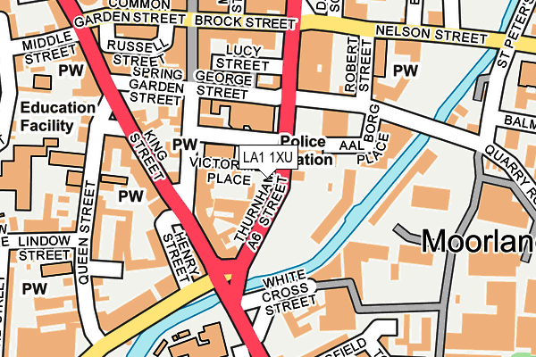 LA1 1XU map - OS OpenMap – Local (Ordnance Survey)