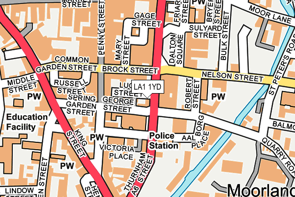 LA1 1YD map - OS OpenMap – Local (Ordnance Survey)