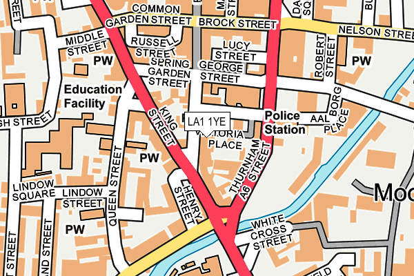 LA1 1YE map - OS OpenMap – Local (Ordnance Survey)