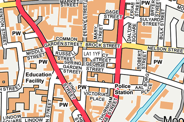 LA1 1YF map - OS OpenMap – Local (Ordnance Survey)