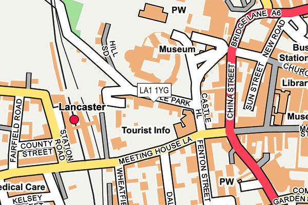 LA1 1YG map - OS OpenMap – Local (Ordnance Survey)