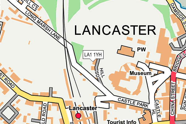 LA1 1YH map - OS OpenMap – Local (Ordnance Survey)