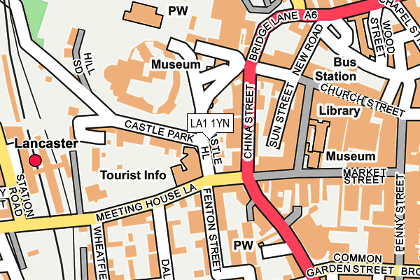 LA1 1YN map - OS OpenMap – Local (Ordnance Survey)