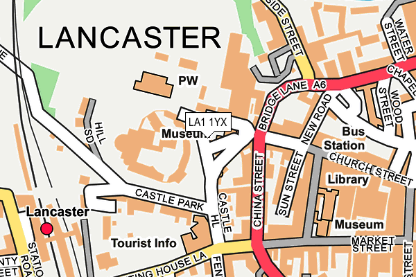 LA1 1YX map - OS OpenMap – Local (Ordnance Survey)