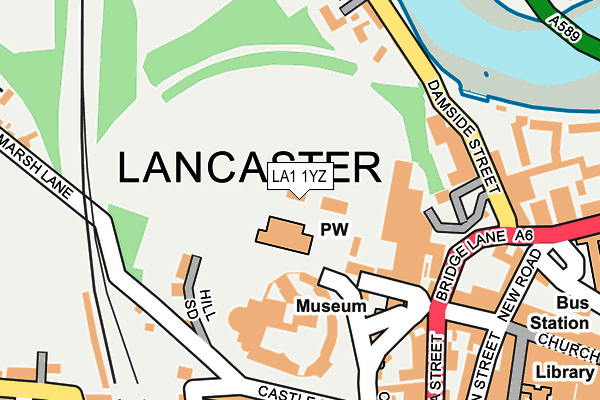 LA1 1YZ map - OS OpenMap – Local (Ordnance Survey)