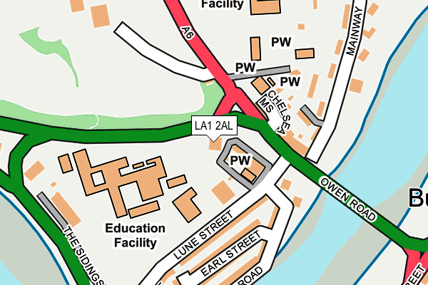 LA1 2AL map - OS OpenMap – Local (Ordnance Survey)