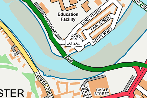 LA1 2AQ map - OS OpenMap – Local (Ordnance Survey)