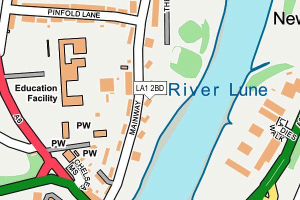 LA1 2BD map - OS OpenMap – Local (Ordnance Survey)