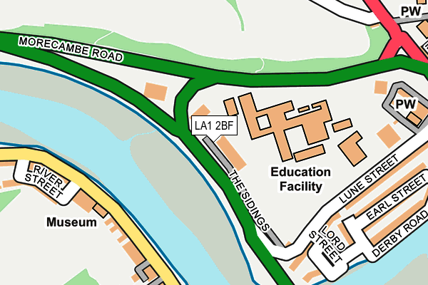 LA1 2BF map - OS OpenMap – Local (Ordnance Survey)