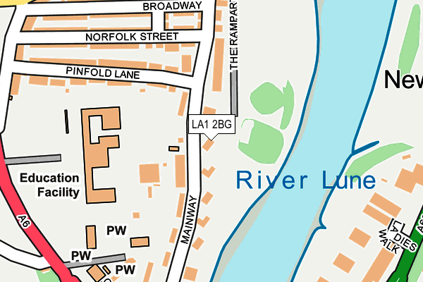 LA1 2BG map - OS OpenMap – Local (Ordnance Survey)