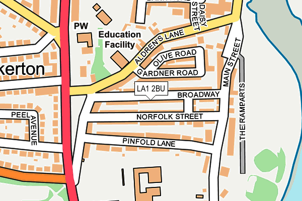 LA1 2BU map - OS OpenMap – Local (Ordnance Survey)