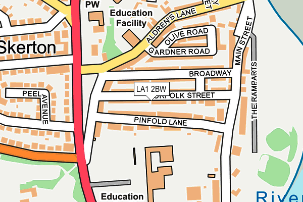 LA1 2BW map - OS OpenMap – Local (Ordnance Survey)