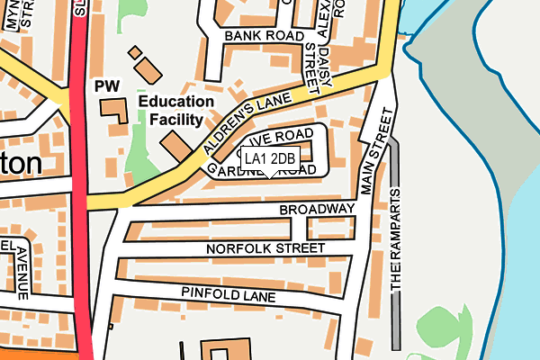 LA1 2DB map - OS OpenMap – Local (Ordnance Survey)