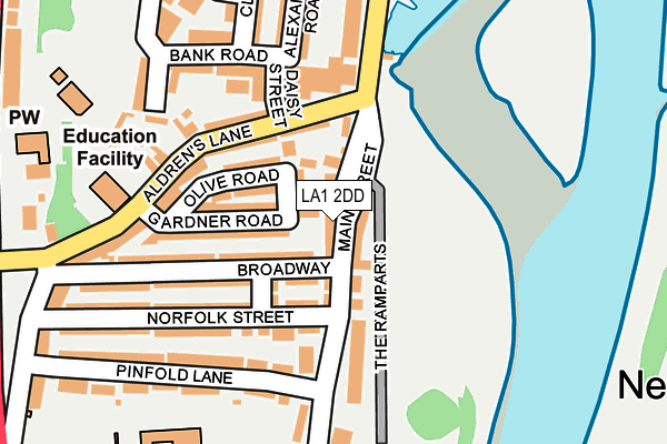 LA1 2DD map - OS OpenMap – Local (Ordnance Survey)