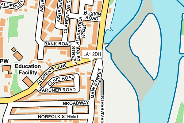 LA1 2DH map - OS OpenMap – Local (Ordnance Survey)