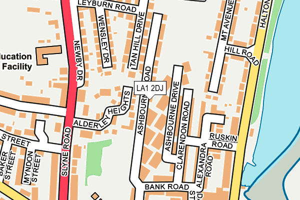 LA1 2DJ map - OS OpenMap – Local (Ordnance Survey)